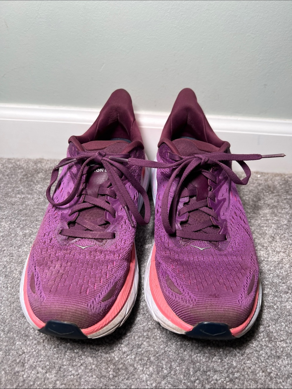 Hoka Clifton 8 Running Walking Sneaker Shoe Purple and Pink size 7.5 - Picture 2 of 8